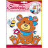 Wandsticker Bärchen mit silberner Kontur 24 x 18 cm