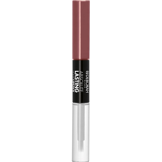 Deborah Milano Absolut anhaltender flüssiger Lippenstift 2 in 1 Lippenstift und Lipgloss 03 Mauve Nude 2 x 4 ml