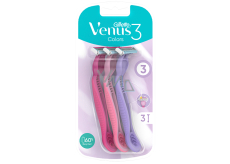 Gillette Venus 3 Farben Rasierapparat mit Gleitstreifen 3 Farben, 3 Stück für Frauen