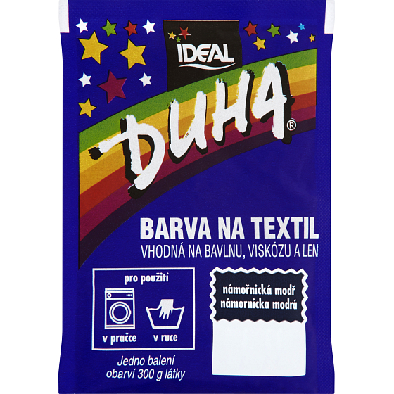 Ideal Duha marineblau, Textilfarbe für Baumwolle, Viskose und Leinen, für 300 g Stoff, 15 g
