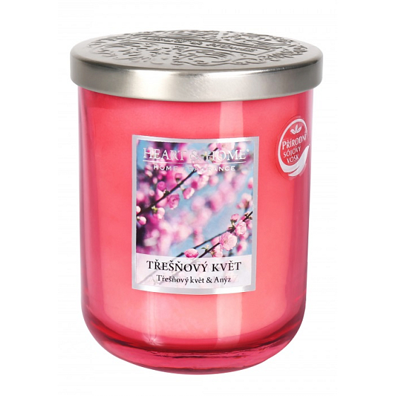 Heart & Home Kirschblüte Soja-Duftkerze große Verbrennungen bis zu 70 Stunden 310 g
