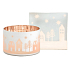 Yankee Candle Winter Village großer Schatten + großer Teller für mittlere und große Duftkerze Klassisches Schattenspiel 10 x 15 cm (Schatten) 15 x 15 cm (Teller)