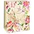Ditipo Geschenk Papiertüte 26,4 x 13,7 x 32,4 cm beige, bunte Blumen
