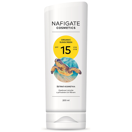 Nafigate Cosmetics Organic Sunscreen SPF15 Sonnenschutzemulsion mit einem natürlichen UV-Filter 200 ml