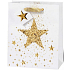 BSB Luxus Geschenk Papiertüte 23 x 19 x 9 cm Weihnachtsweiß mit 3D Stern VDT 426-A5