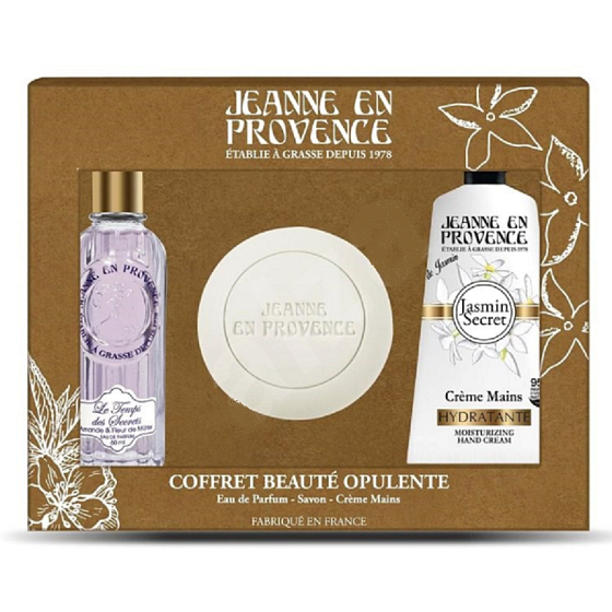 Jeanne en Provence Jasmin Eau de Parfum für Frauen 60 ml + Handcreme 75 ml + Toilettenseife 100 g, Geschenkset für Frauen