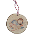 Bohemia Gifts Handgefertigtes Weihnachtsornament aus Holz Weihnachtsmann mit Lamm 6 cm