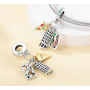 Charm Sterling Silber 925 Italien Pisa, Reisearmband-Anhänger