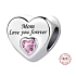 Charm Sterlingsilber 925 Mama liebt dich immer Herz, Perle für Armband Familie