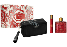 Versace Eros Flame parfémovaná voda 100 ml + cestovní sprej 10 ml + kosmetická taška, dárková sada pro muže