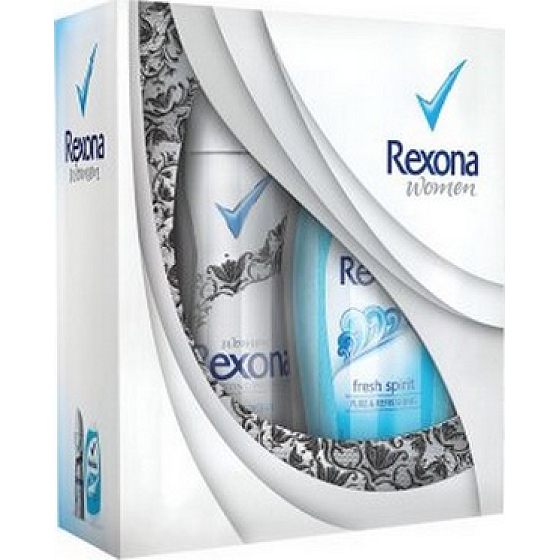 Rexona Crystal Clear Aqua Deospray 150 ml + Fresh Spirit 250 ml Duschgel, Kosmetikset