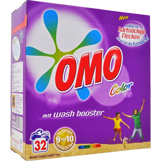 Omo Color Waschpulver, farbige Wäsche 32 Dosen 2,72 kg