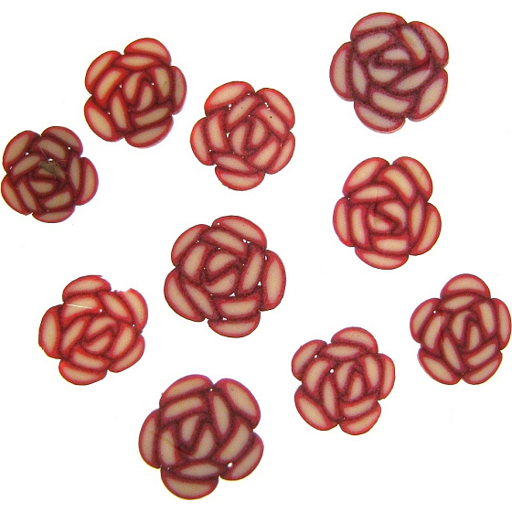 Professionelle Nageldekorationen Blumen Burgund-Beige 132 1 Packung