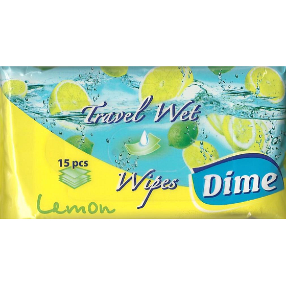Dime Lemon Travel Feuchttücher 12 x 20 cm 15 Stück