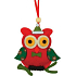 Filz Eule mit roter Fliege 9 cm