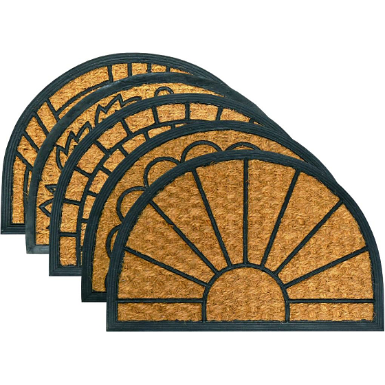 Spokar Mat Criss Cross Halbkreisgummi, oberste Schicht aus Kokosfaser, verschiedene Muster 40 x 60 cm