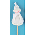 Schneemann Figur weiße Aussparung 10 cm + Spieße