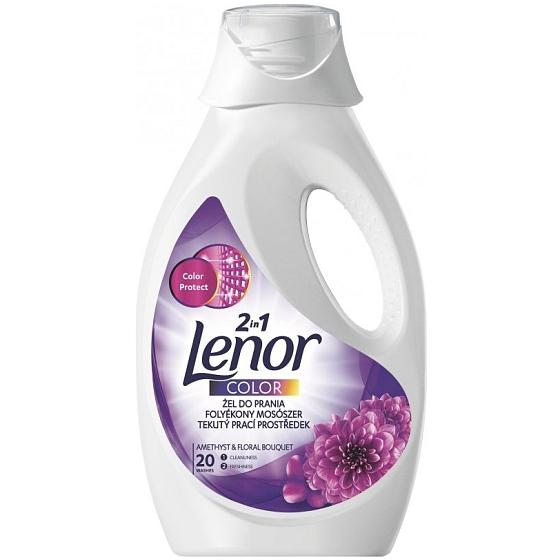 Lenor Amethyst & Floral Bouquet Duft nach Pfingstrosen und Wildrosen Farbe 2in1 flüssiges Waschgel für farbige Wäsche 20 Dosen 1,1 l