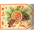 Nekupto Weihnachtsgeschenkkarten Orange, Zimt, Lebkuchen, Tannenzapfen 5,5 x 7,5 cm 6 Stück