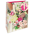 Nekupto Geschenk Papiertüte matt 18 x 22,5 x 9 cm Blumen mit 3D-Applikationsbogen 1690 LBM