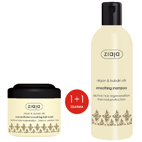 Ziaja Arganöl glättende Kur Haarmaske 200 ml + Haarshampoo 300 ml, Duopack