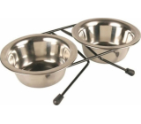 Trixie Edelstahlschale mit Ständerdurchmesser 16 cm, 2 x 0,75 l