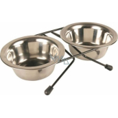 Trixie Edelstahlschale mit Ständerdurchmesser 16 cm, 2 x 0,75 l