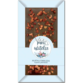 Bohemia Gifts Handgeschöpfte Milchschokolade mit Erdbeeren bestreut 80 g