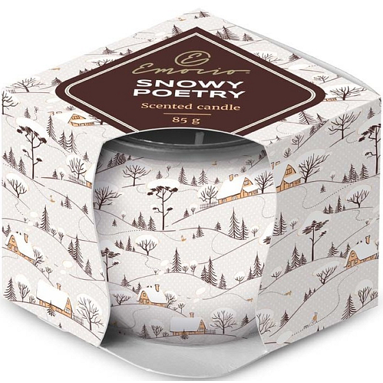 Emocio Dekor Snowy Poetry Duftkerze Glas 70 x 62 mm 85 g