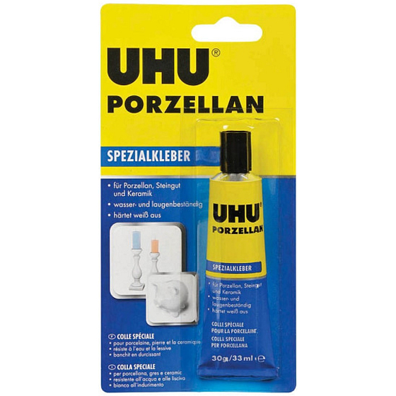 Uhu Porzellan Sekundenkleber zum Verkleben von Porzellan und Keramik 33 ml/30 g