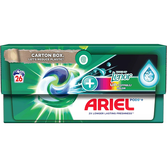 Ariel All in1 Pods + Lenor Unstoppables Color Gel-Kapseln zum Waschen bunter Wäsche lang anhaltender Duft 26 Stück