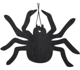 Schwarze Holzspinne zum Aufhängen 12 x 8,5 cm