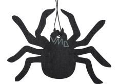 Schwarze Holzspinne zum Aufhängen 12 x 8,5 cm