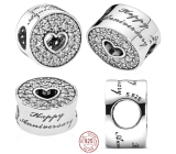 Charme Sterling Silber 925 Happy Anniversary, Stopper, Clip Perle für Armband