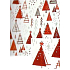 Nekupto Weihnachtsgeschenkpapier 70 x 1000 cm Weiß, rote Bäume