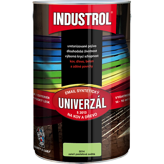 Industrol S2013 universell glänzend Oberfarbe für Metall und Holz, 5014 Pastellgrün hell, 4 l