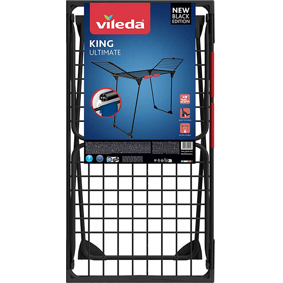 Vileda King Wäscheständer schwarz, 20m