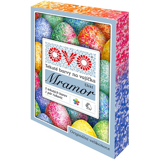 OVO Gelfarben für Ostereier Marmor-Effekt, 5 Farben + Handschuhe, 5 × 5 ml