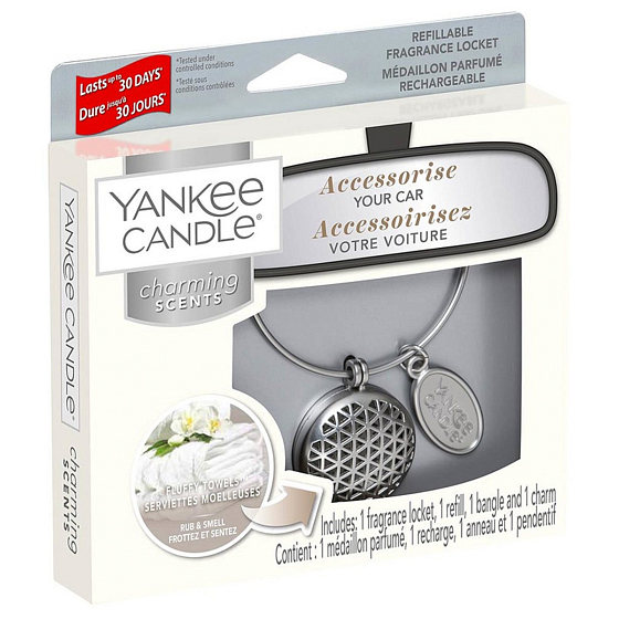 Yankee Candle Fluffy Towels Metall Fluffy Towels Charmante Düfte Set Geometric 13 x 15 cm, 90 g