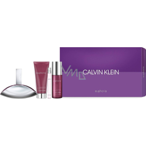 Calvin Klein Euphoria parfümiertes Wasser für Frauen 100 ml + parfümiertes Wasser 10 ml + Körperlotion 100 ml + Körpernebel 150 ml, Geschenkset