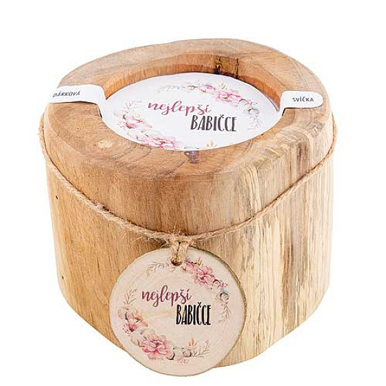 Böhmen Geschenke Duftkerze aus Teakholz Beste Großmutter 11 cm