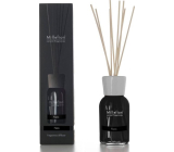 Millefiori Milano Natural Nero - Schwarzer Diffusor 250 ml + 8 30 cm lange Stiele für mittelgroße Räume hält mindestens 3 Monate