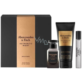 Abercrombie & Fitch Authentic Night Man Eau de Toilette für Männer 100 ml + Duschgel 200 ml + Eau de Toilette 15 ml, Geschenkset