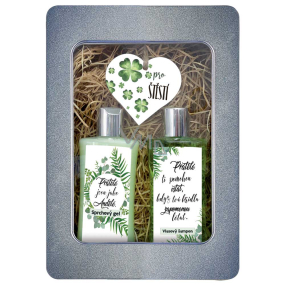 Bohemia Gifts Friendship Hanf Duschgel 250 ml + Haarshampoo 250 ml + Holzdekoration + Blechdose, Kosmetikset