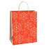 Ditipo Geschenkpapiertüte 18 x 8 x 24 cm ECO Weihnachten rot - weiße Schneeflocken