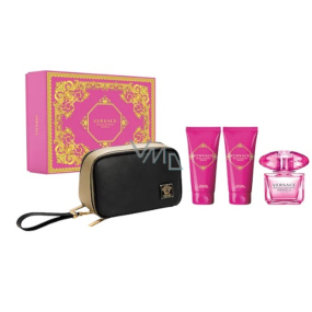 Versace Bright Crystal Absolu Eau de Parfum für Frauen 90 ml + Körperlotion 100 ml + Duschgel 100 ml + Kosmetiktasche, Geschenkset für Frauen