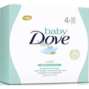 Dove Baby Sensitive Feuchttücher für Babys 4 x 50 Stück
