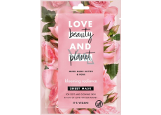Love Beauty & Planet Murumur Butter und Rose Textile Gesichtsmaske für strahlende Haut 21 ml 1 Stück