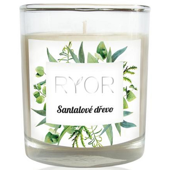 Ryor Sandelholz Soja-Duftkerze klein brennt bis zu 18 Stunden 65 g