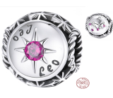 Charme Sterling Silber 925 Sternzeichen, Zirkonia Löwe, Perle für Armband